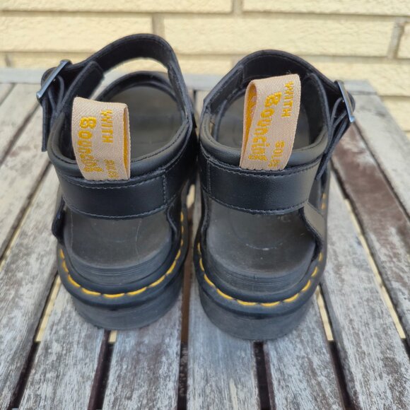 Dr. Martens Blaire Vegan Black Chunky Platform Strap Sandals - Picture 6 of 11